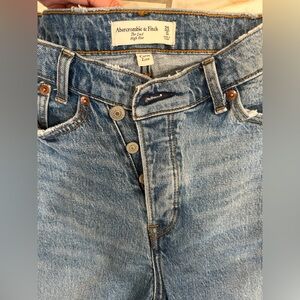 Abercrombie & Fitch Women’s High-Rise Light Blue Button-Fly Jeans